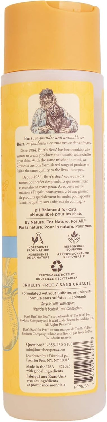 Burts Bees for Pets Tearless Kitten Shampoo with Buttermilk, 10 Fl Oz | 99% Natural Origin Formula for Sensitive, Itchy Skin, Ph-Balanced and Fragrance-Free for Kittens